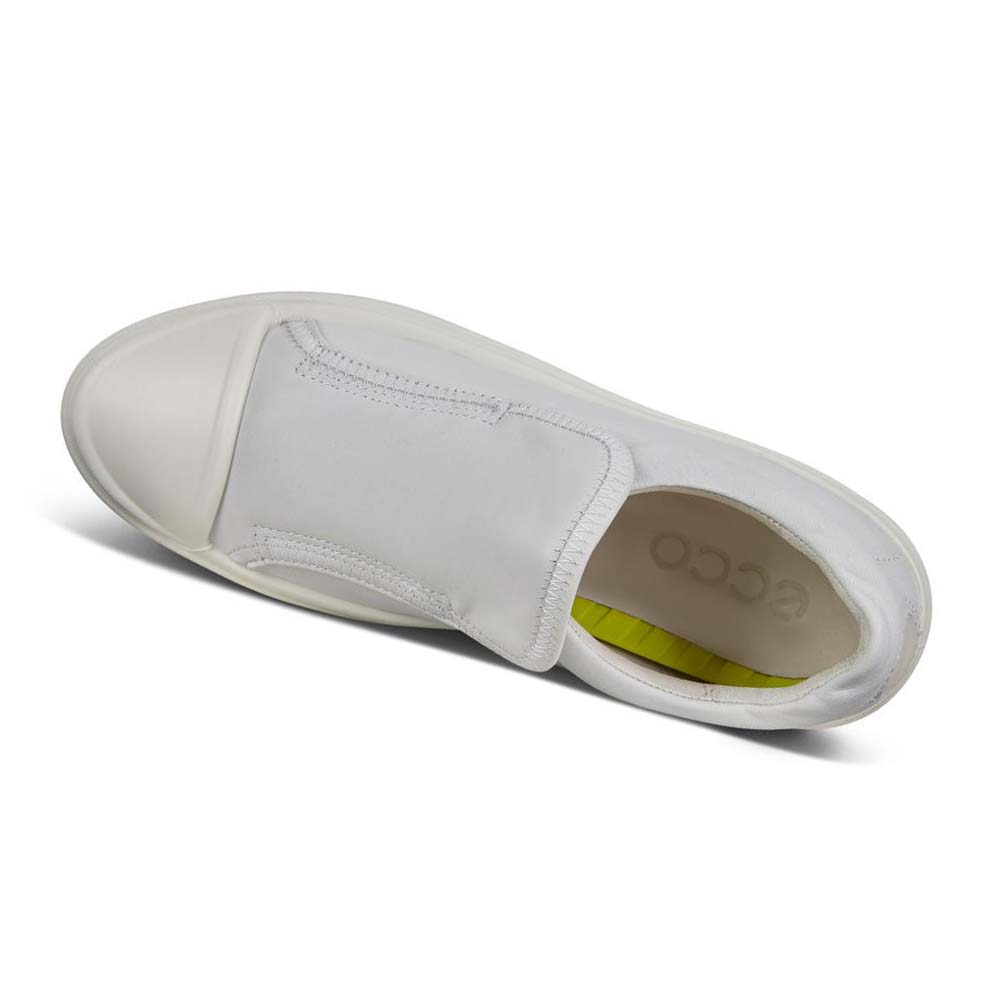 Women's Ecco Flexure T-cap Slip-on Casual Shoes White | Canada 64QMA